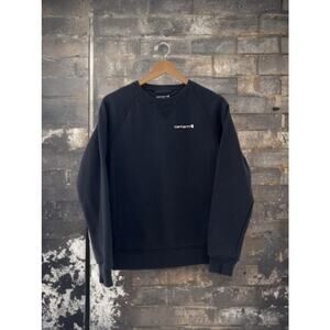 Men's Women's Carhartt WIP Script Embroidery Pullover Sweatshirt, Black, Size M,
